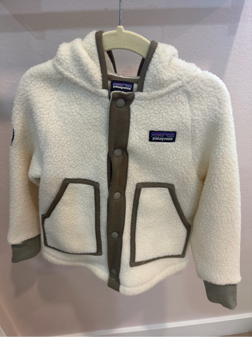 Patagonia Baby/Toddler Fleece Hooded Jacket Cream Size 3T